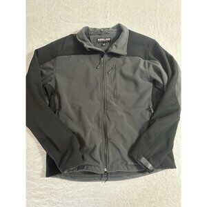 Kirkland Men's Size‎ Large L Winter Jacket Collar Softshell Black/Gray Fleece